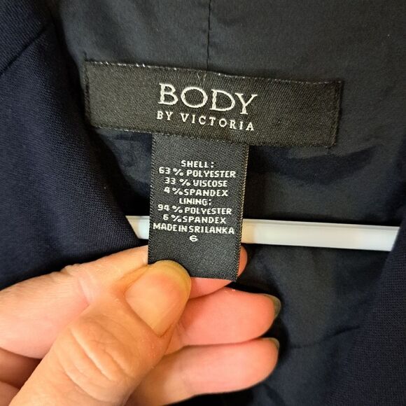 Body by Victoria navy blue lined blazer suit jacket size 6 - Picture 4 of 6